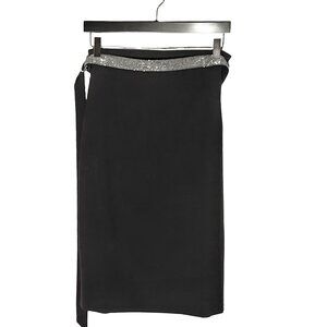 Brunello Cucinelli Monili Belted Black Skirt